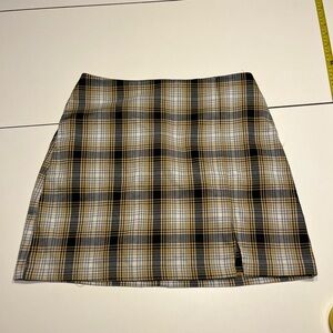 Urban Outfitters medium yellow black plaid mini skirt